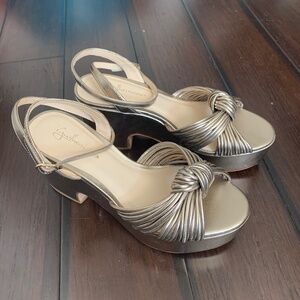 NWOB Guilhermina Chunky Metallic Platform Sandals, Size 36/37